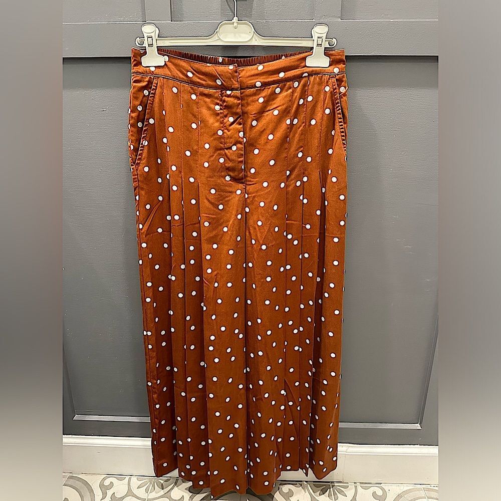 Anthropologie Pleated Wide Leg Cropped Pants